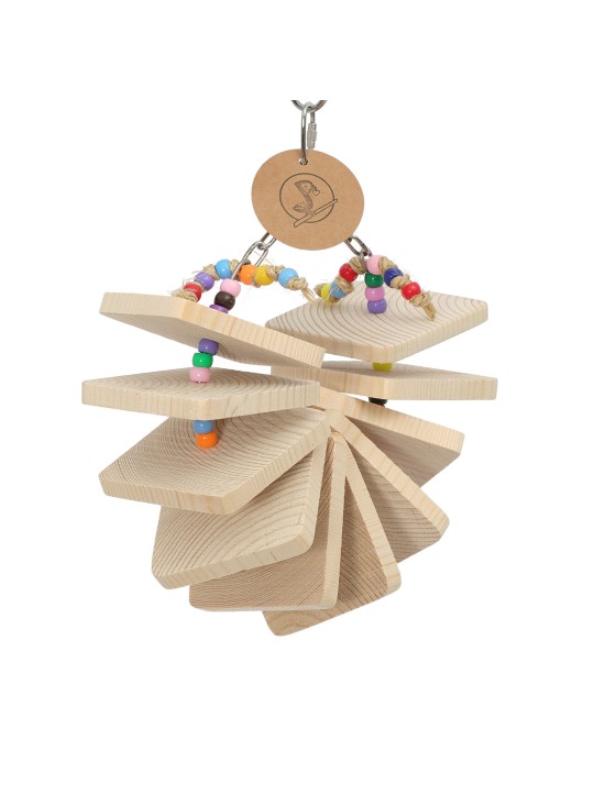 Evantai cu biscuiți de ros din lemn moale - h25cm