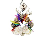 Ronțăici pentru pitici  - cu lemn sola și biluțe împletite - 19 cm