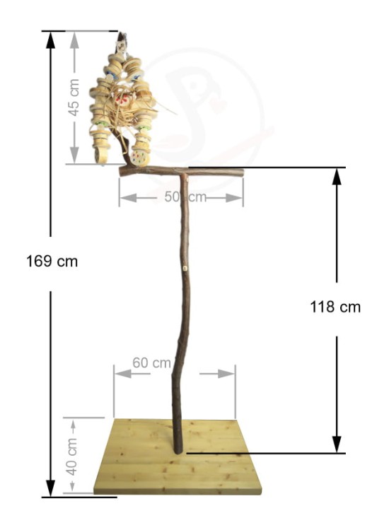 Stand T mare cu baza lăcuită și roți - 165 – 170 cm