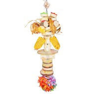 Liană cu de toate - jucărie de ronțăit, ciugulit și foraging cu ascunzișuri pentru hrană – 50 cm