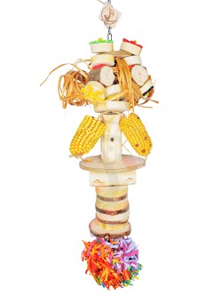 Liană cu de toate - jucărie de ronțăit, ciugulit și foraging cu ascunzișuri pentru hrană – 50 cm