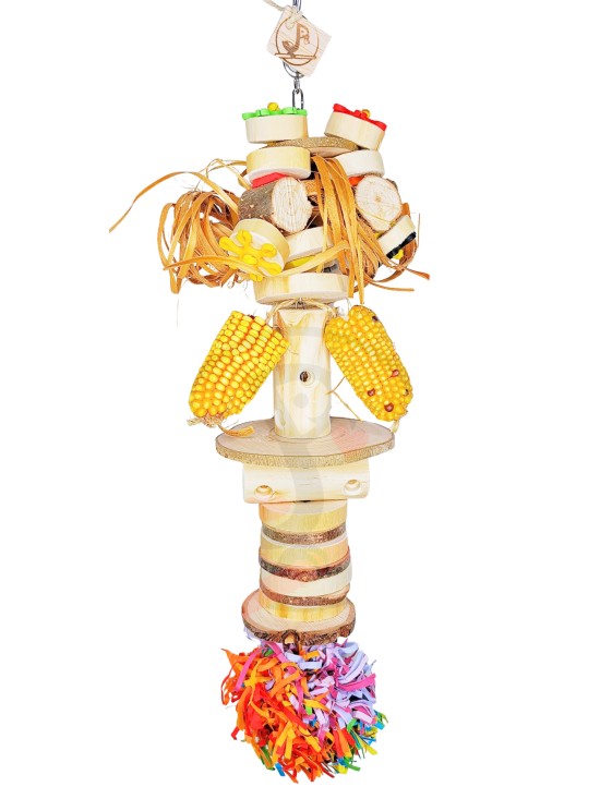 Liană cu de toate - jucărie de ronțăit, ciugulit și foraging cu ascunzișuri pentru hrană – 50 cm