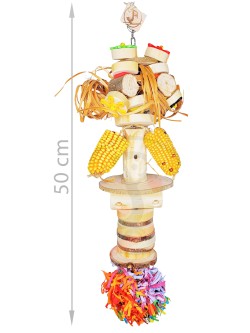 Liană cu de toate - jucărie de ronțăit, ciugulit și foraging cu ascunzișuri pentru hrană – 50 cm