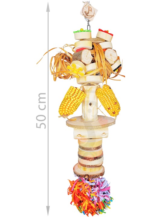 Liană cu de toate - jucărie de ronțăit, ciugulit și foraging cu ascunzișuri pentru hrană – 50 cm