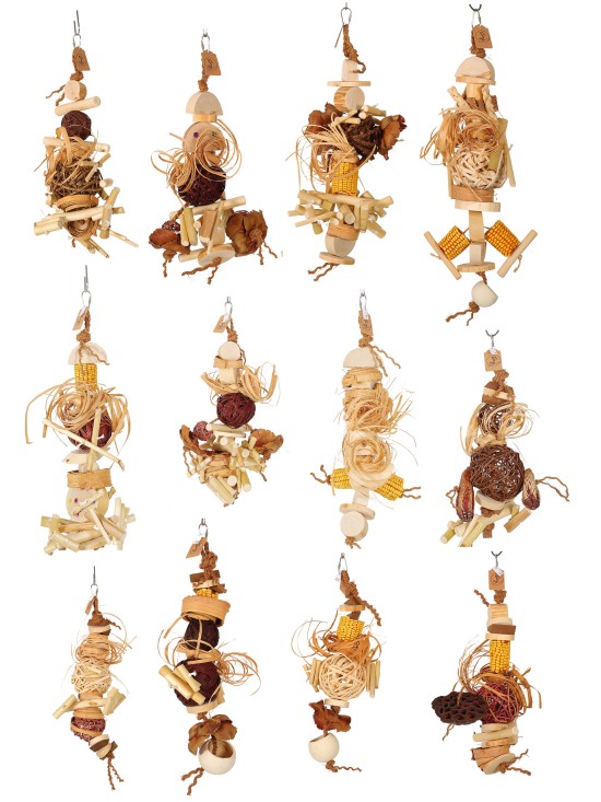 Mystery Box – set 4 jucării naturale pentru papagali. UNICATE